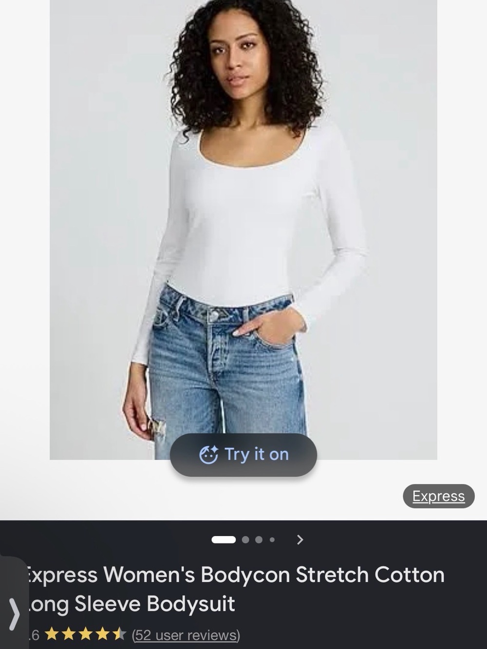 Long-Sleeve Scoop Neck Bodysuit - White